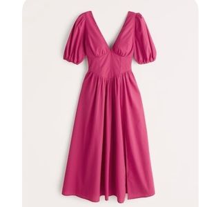 BNWT Puff Sleeve Corset Midi Dress